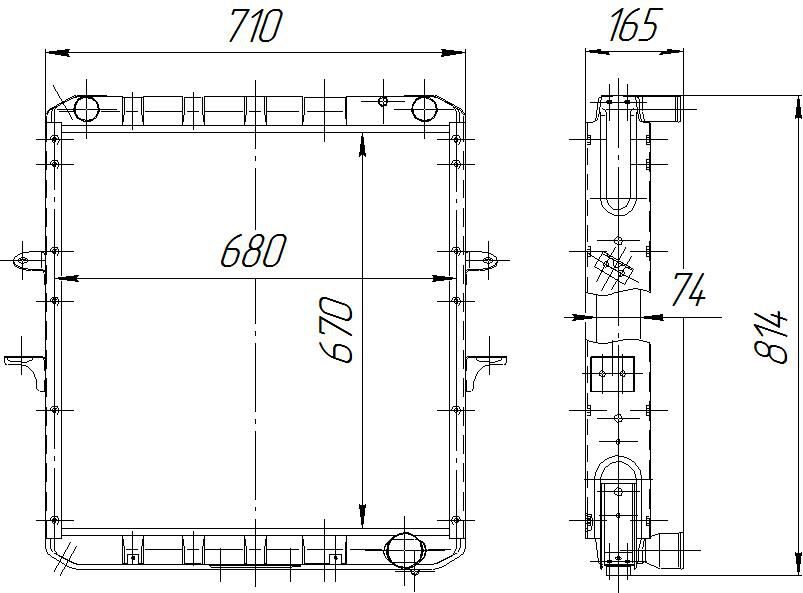 Автомобильный радиатор чертеж
